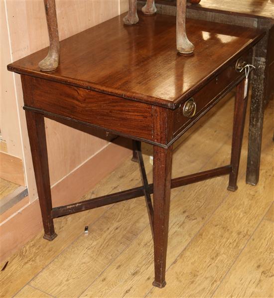 A George III mahogany side table W.77cm